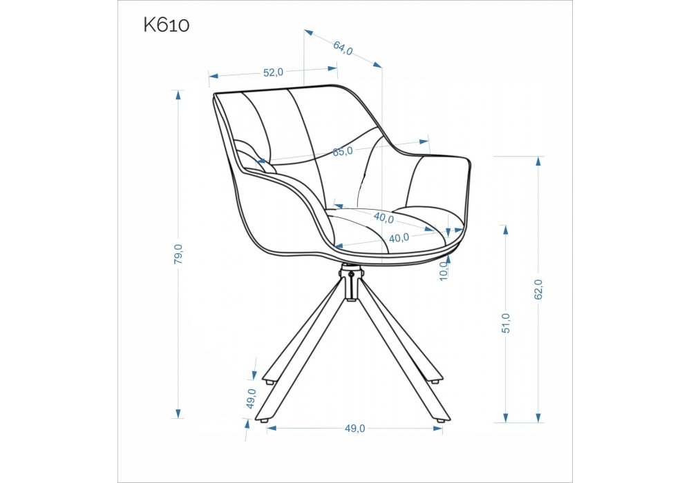 Стілець кухонний Halmar K610 чорний, сірий (V-CH-K/610-KR-POPIELATY)