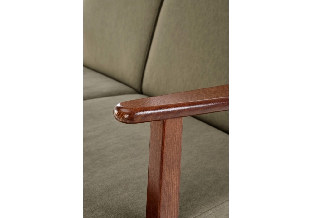 Диван Halmar Milano 2s оливковый, орех (V-PL-MILANO_2S-SOFA-OLIWKOWY)