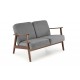 Диван Halmar Milano 2s серый, орех (V-PL-MILANO_2S-SOFA-POPIEL)
