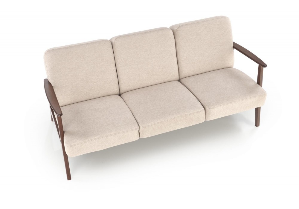 Диван Halmar Milano 3s бежевий, горіх (V-PL-MILANO_3S-SOFA-BEŻOWY)