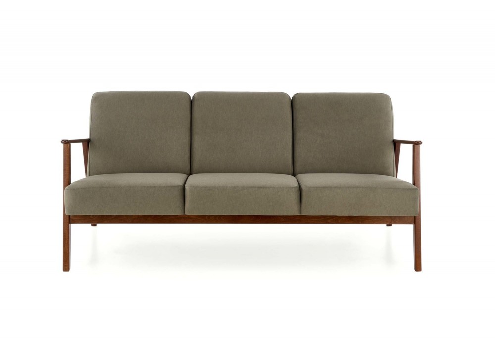 Диван Halmar Milano 3s оливковий, горіх (V-PL-MILANO_3S-SOFA-OLIWKOWY)