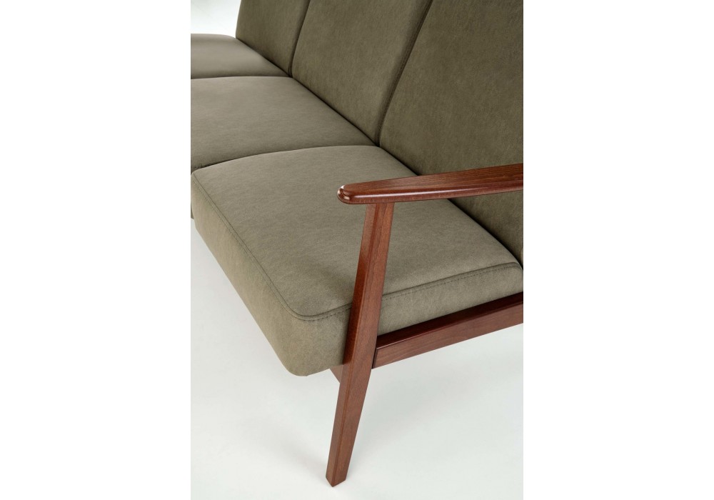 Диван Halmar Milano 3s оливковий, горіх (V-PL-MILANO_3S-SOFA-OLIWKOWY)