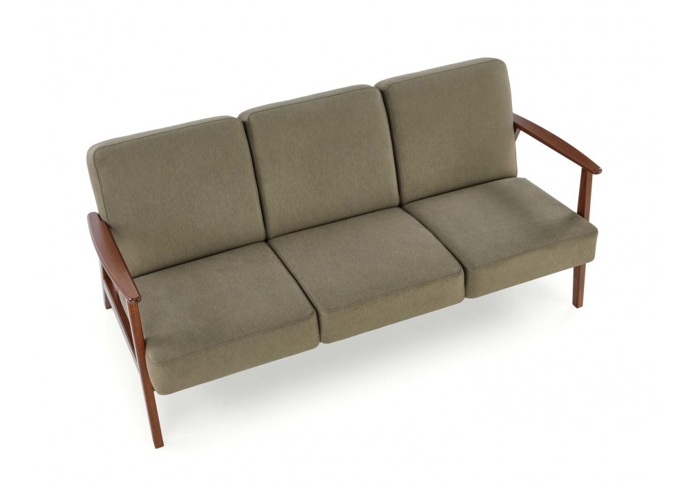 Диван Halmar Milano 3s оливковий, горіх (V-PL-MILANO_3S-SOFA-OLIWKOWY)