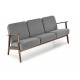 Диван Halmar Milano 3s Sofa- Popielaty Tap. Castel 93 сірий, горіх (V-PL-MILANO_3S-SOFA-POPIEL)