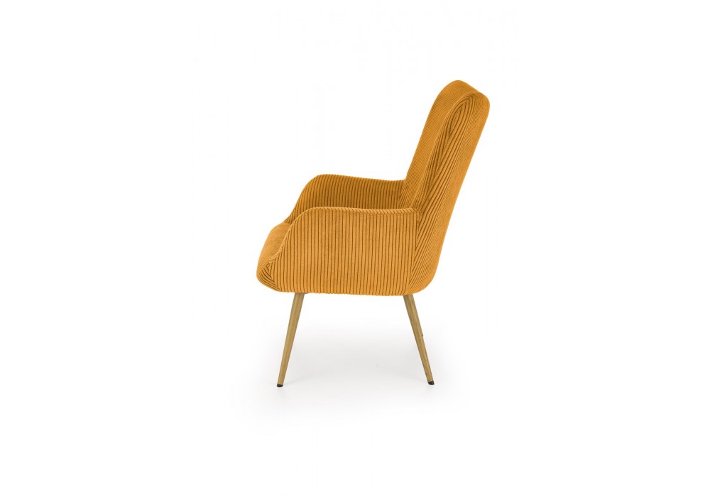 Крісло для дому Halmar Amaro гірчичний, натуральний (V-CH-AMARO-FOT-MUSZTARDOWY)