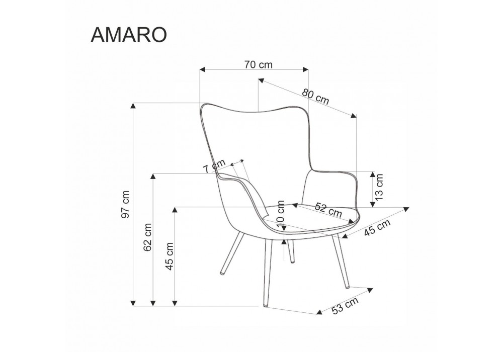 Крісло для дому Halmar Amaro кремовий, натуральний (V-CH-AMARO-FOT-KREMOWY)