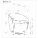 Крісло для дому Halmar Basilio бежевий, чорний (V-CH-BASILIO-FOT-CAPPUCCINO)