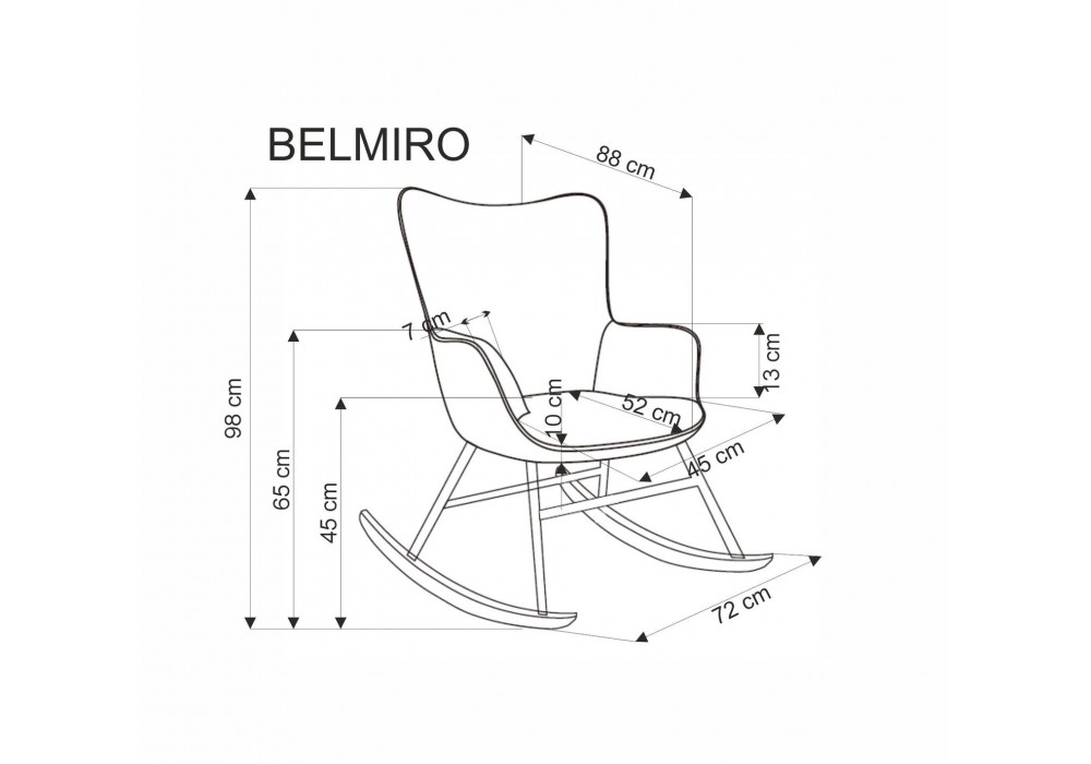 Крісло для дому Halmar Belmiro сірий, чорний (V-CH-BELMIRO-FOT-POPIELATY)