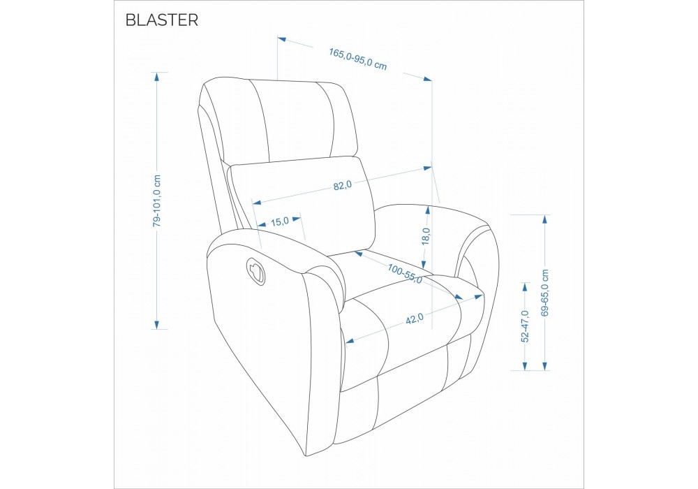 Крісло для дому Halmar Blaster бежевий, чорний (V-CH-BLASTER-FOT-BEŻOWY)