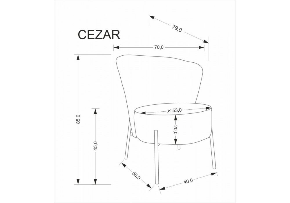 Крісло для дому Halmar Cezar сірий, чорний (V-CH-CEZAR-FOT-POPIELATY)