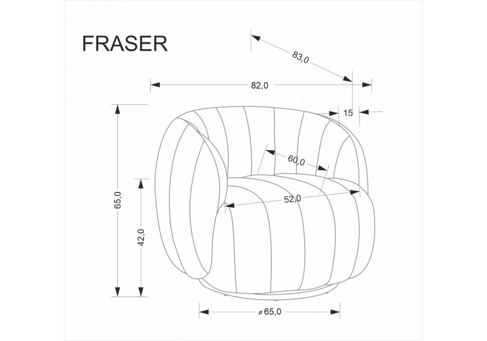 Кресло для дома Halmar Fraser бежевый, чёрный (V-CH-FRASER-FOT-C.BEŻOWY)