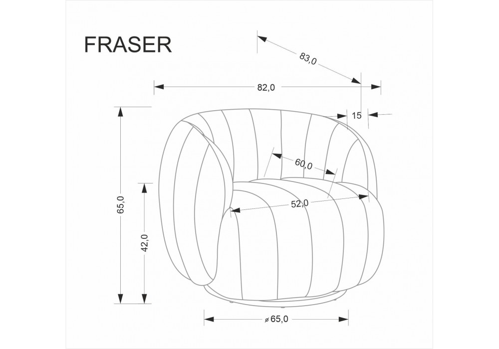 Крісло для дому Halmar Fraser кремовий (V-CH-FRASER-FOT-KREMOWY)
