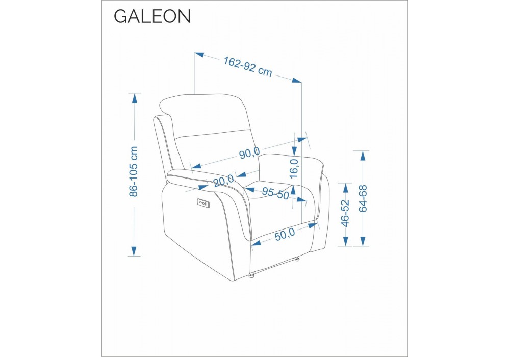 Крісло для дому Halmar Galeon сірий, чорний (V-CH-GALEON-FOT-POPIELATY)