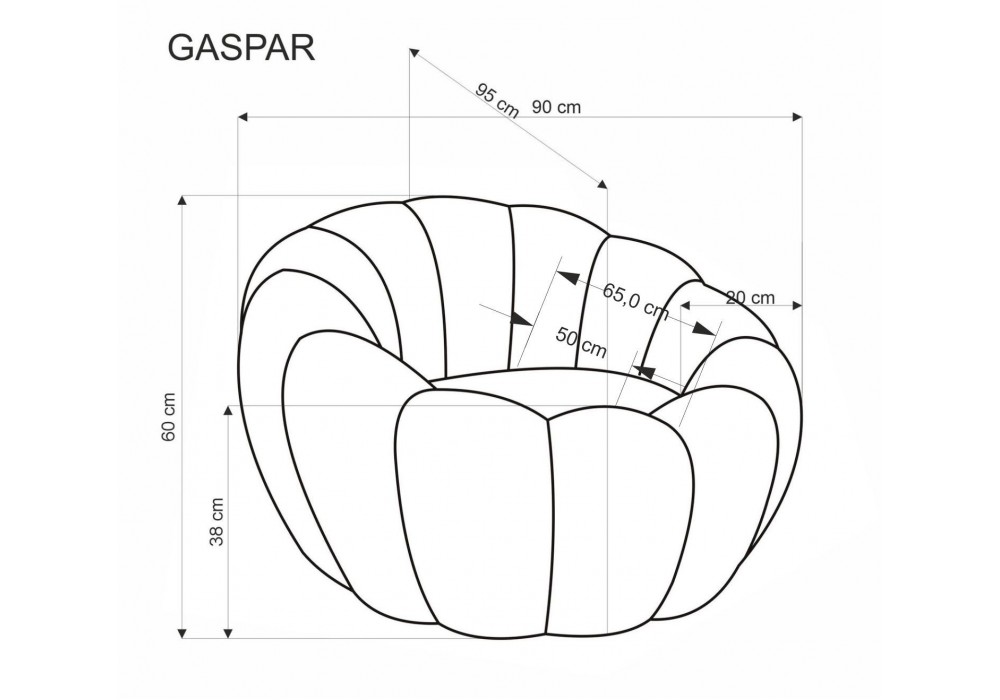 Крісло для дому Halmar Gaspar 2 гірчичний (V-CH-GASPAR_2-FOT-MUSZTARDOWY)