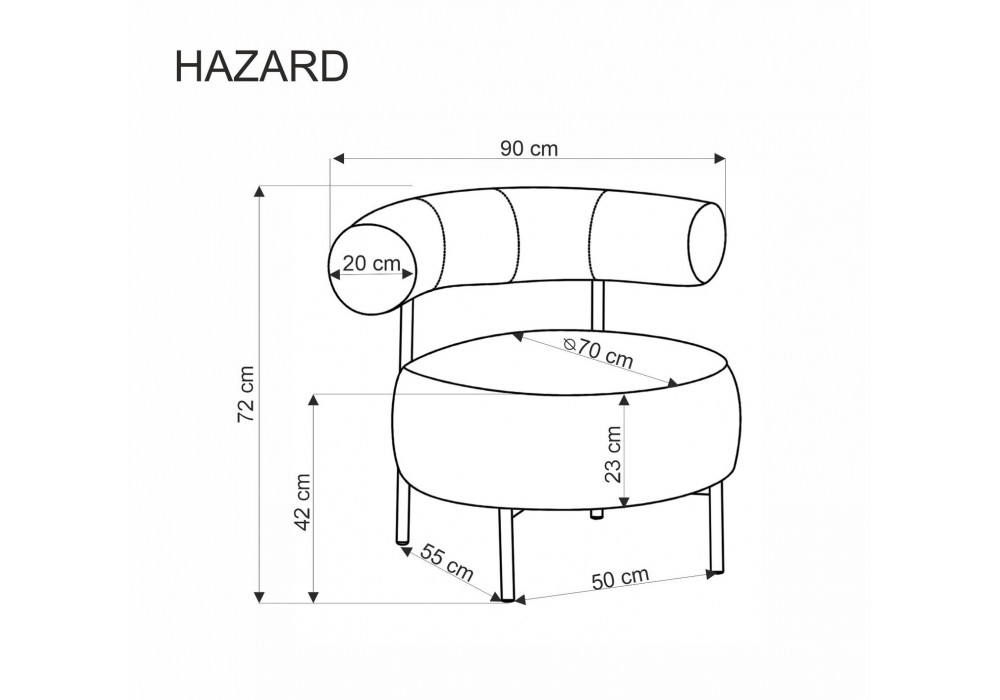 Крісло для дому Halmar Hazard бежевий, чорний (V-CH-HAZARD-FOT-BEŻOWY)