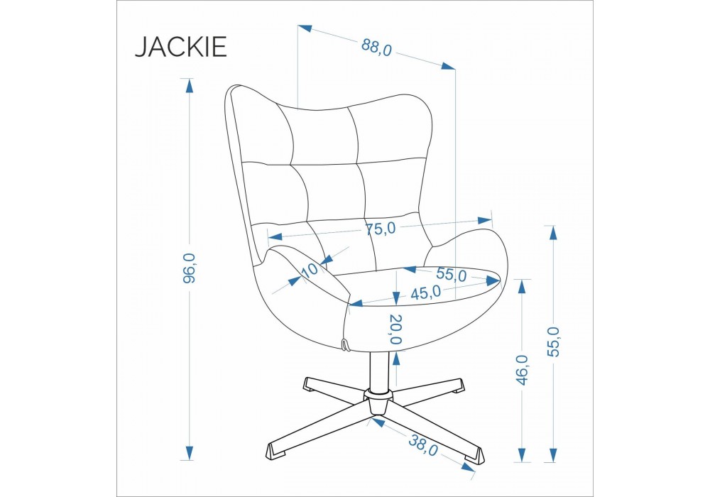 Крісло для дому Halmar Jackie бежевий, чорний (V-CH-JACKIE-FOT-C.BEŻOWY)