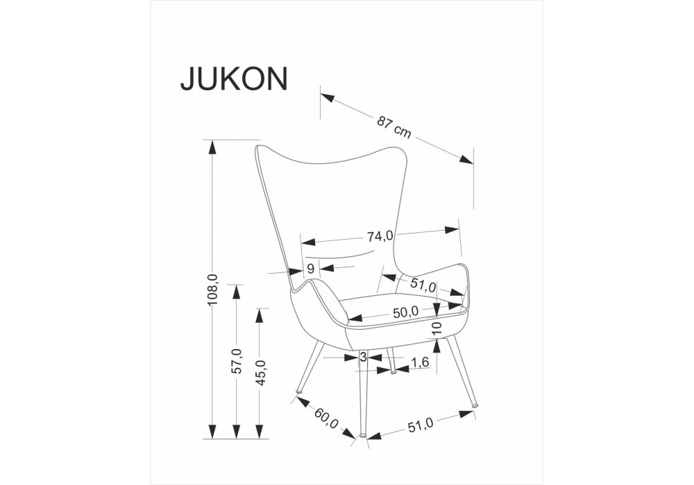 Крісло для дому Halmar Jukon кремовий, чорний (V-CH-JUKON-FOT-KREMOWY)