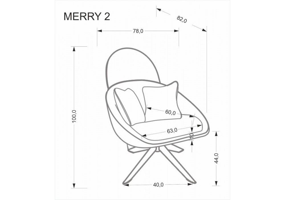 Крісло для дому Halmar Merry 2 капучино, чорний (V-CH-MERRY_2-FOT-CAPPUCCINO)