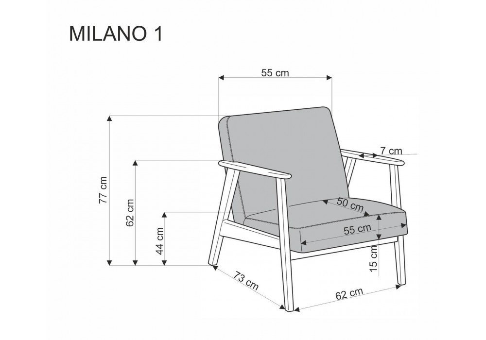 Крісло для дому Halmar Milano 1s оливковий, горіх (V-PL-MILANO_1S-FOT-OLIWKOWY)