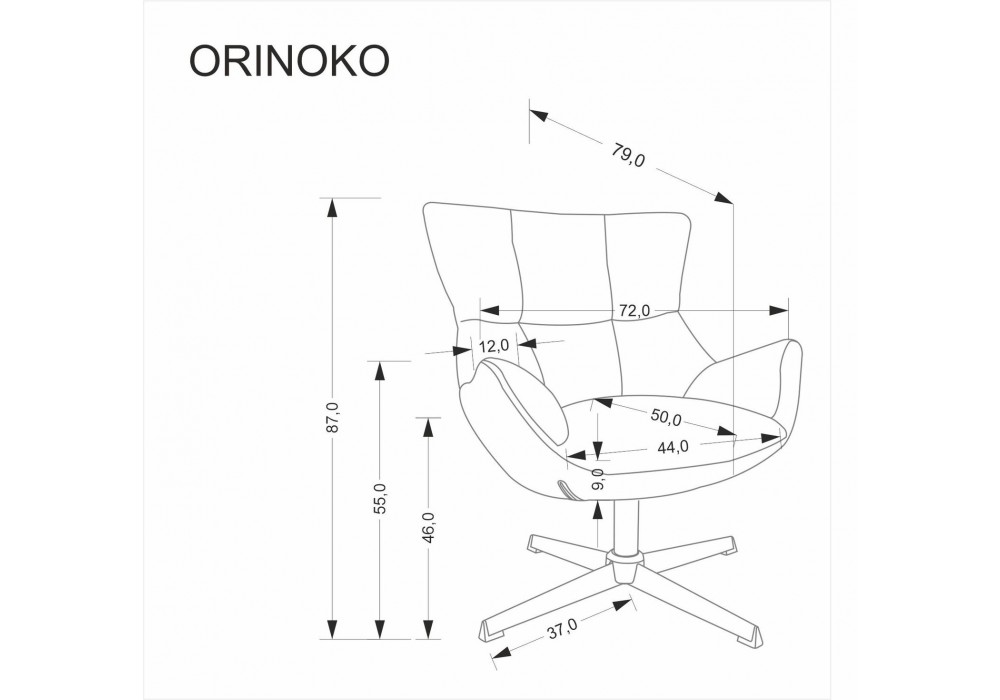 Крісло для дому Halmar Orinoko бежевий, чорний (V-CH-ORINOKO-FOT-BEŻOWY)