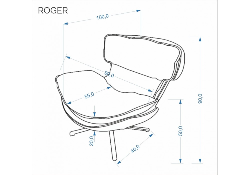 Крісло для дому Halmar Roger бежевий, чорний (V-CH-ROGER-FOT-BEŻOWY)