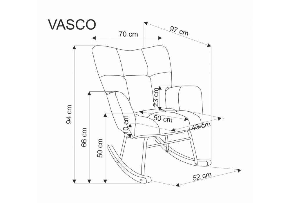 Крісло для дому Halmar Vasco бежевий, чорний (V-CH-VASCO-FOT-BEŻOWY)