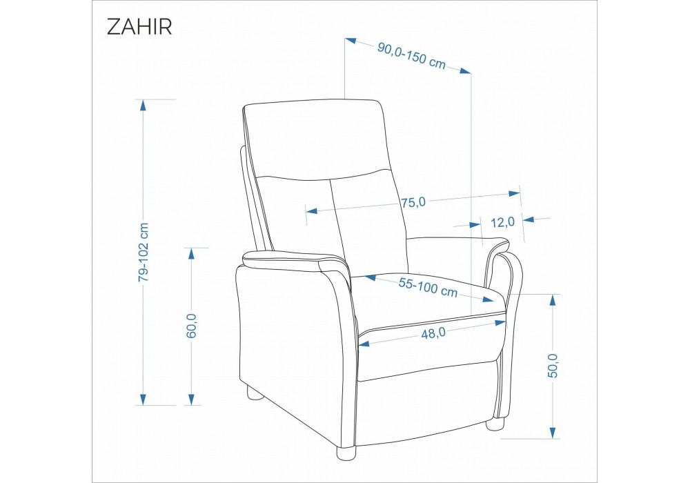 Крісло для дому Halmar Zahir сірий, чорний (V-CH-ZAHIR-FOT-POPIELATY)