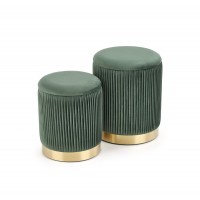 Комплект з 2 пуфів Halmar Monty темно-зелений, золотий (V