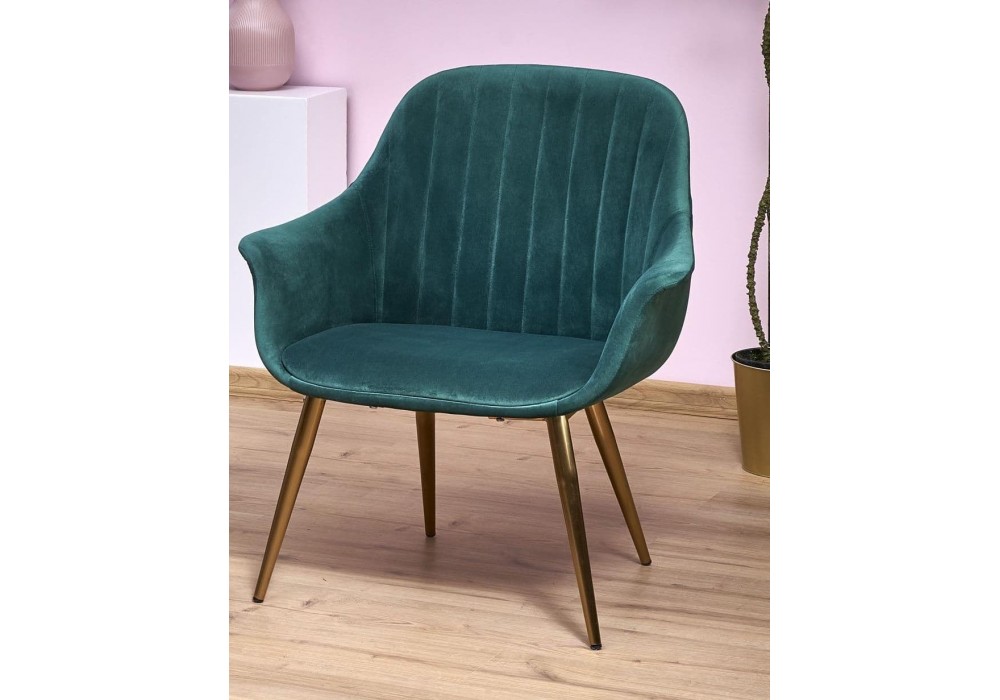 Крісло для дому Halmar Elegance 2 темно-зелений, золотий (V-CH-ELEGANCE_2-FOT)