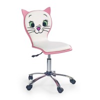 Крісло для комп'ютера Halmar Kitty 2 білий, рожевий (V-CH