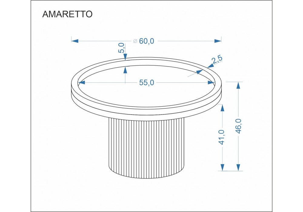 Кавовий столик Halmar Amaretto 60x60 см білий мармур (V-CH-AMARETTO-LAW)