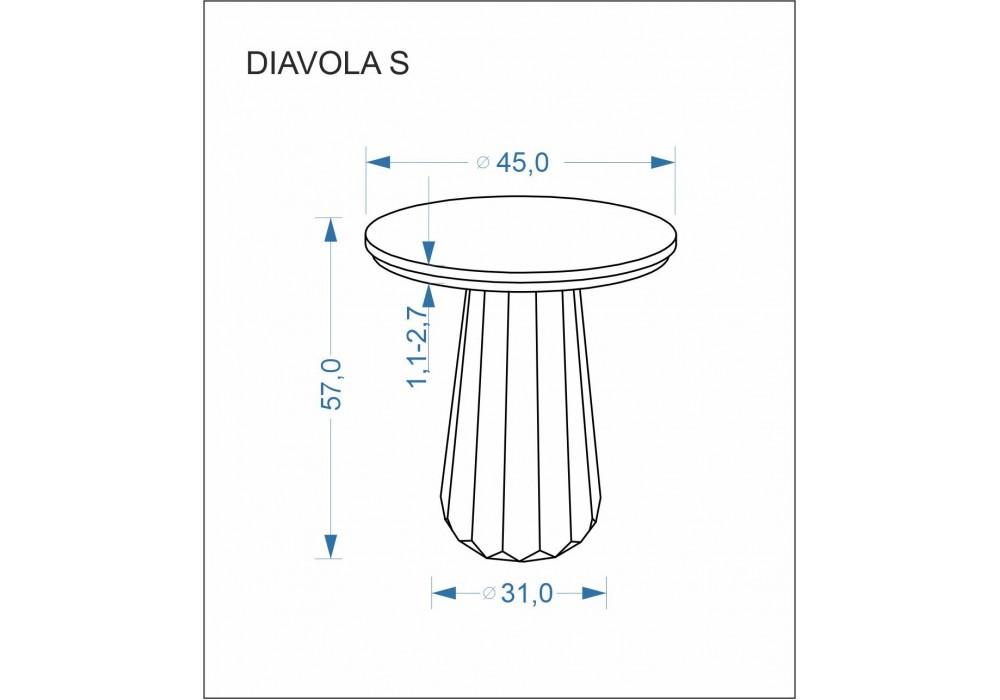 Кавовий столик Halmar Diavola S 45x45 см травертин, горіх (V-CH-DIAVOLA_S-LAW)