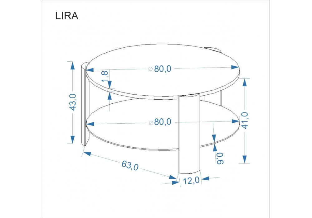 Кавовий столик Halmar Lira 80x80 см горіх, чорний (V-CH-LIRA-LAW-ORZECHOWY/CZARNY)