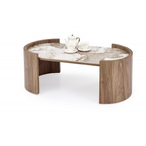Кавовий столик Halmar Nicosia 121x61 см бежевий мармур, г