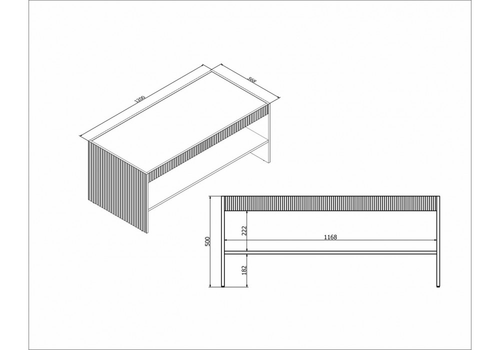 Журнальний столик Halmar Paxos LAW-1 120x50 см кашемір (V-PL-PAXOS-LAW-1)