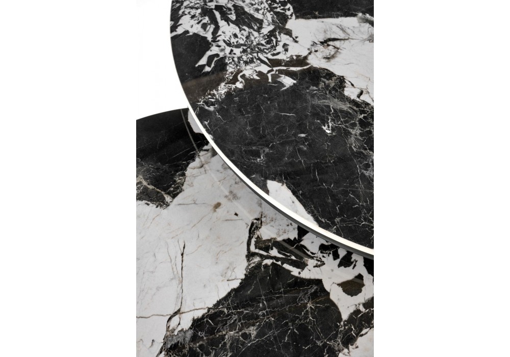Комплект журнальных столов Halmar Alexandra 70x70 см чёрный мрамор, чёрный (V-CH-ALEXANDRA-LAW)
