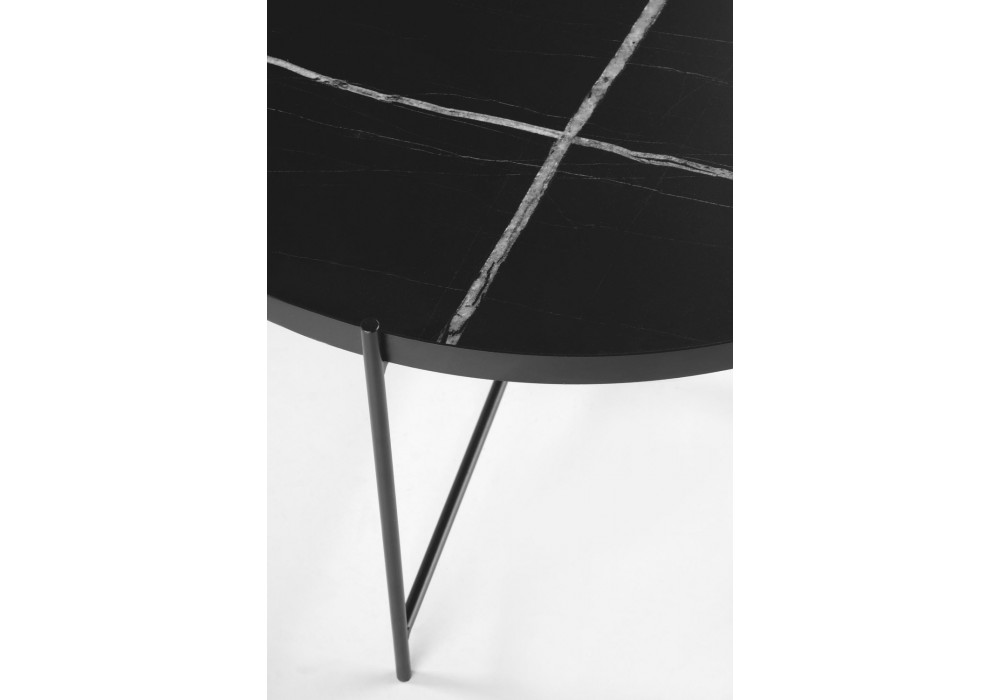 Комплект журнальних столів Halmar Julieta 70x70 см чорний мармур, чорний (V-CH-JULIETA-LAW-CZARNY)