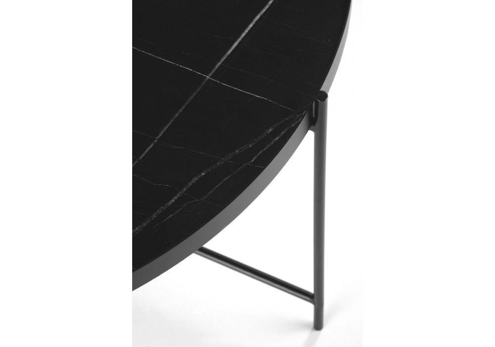 Комплект журнальних столів Halmar Julieta 70x70 см чорний мармур, чорний (V-CH-JULIETA-LAW-CZARNY)
