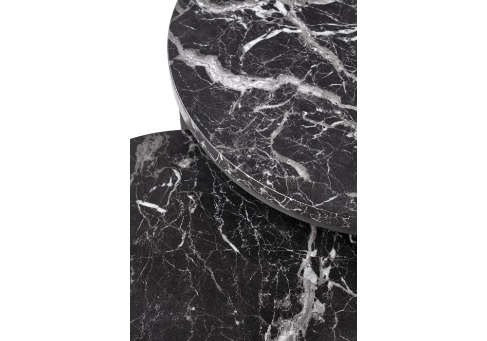 Комплект журнальных столов Halmar Oreo 53x53 см чёрный мрамор, чёрный (V-CH-OREO-LAW-CZARNY_MARMUR)