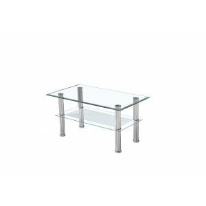Журнальний стіл Furnitex CT-010 50x90 см чорний, прозорий