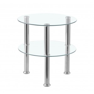 Журнальний стіл Furnitex D-05 45x45 см чорний, прозорий (