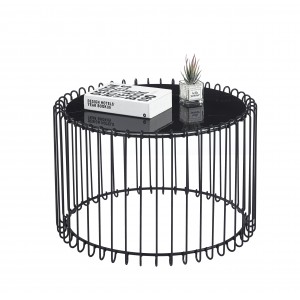 Журнальний стіл Furnitex L13-FX (B) Fi60 см чорний, марму