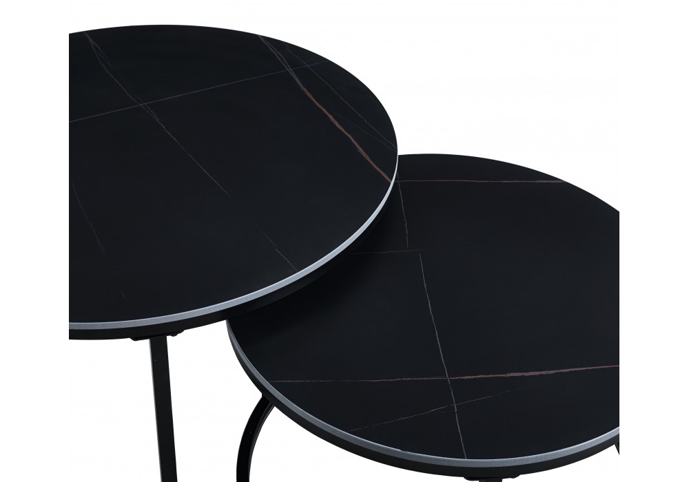Комплект журнальних столів Furnitex L10-FX (D) 80 см чорний (L10-FX (D) 4690)