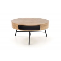Кавовий столик Halmar Camila 80x80 см дуб золотий, чорний